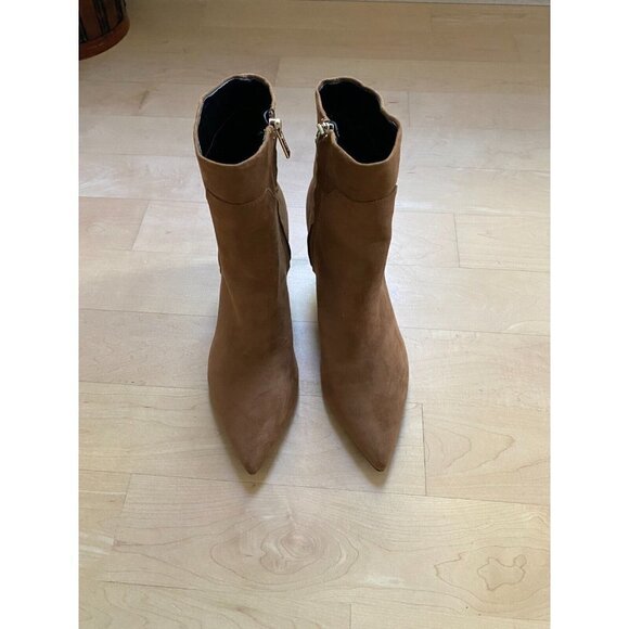 Calvin Klein BNWT Women's brown suede ankle boot sz 8.5 pointed toe side zip NEW - Picture 2 of 7